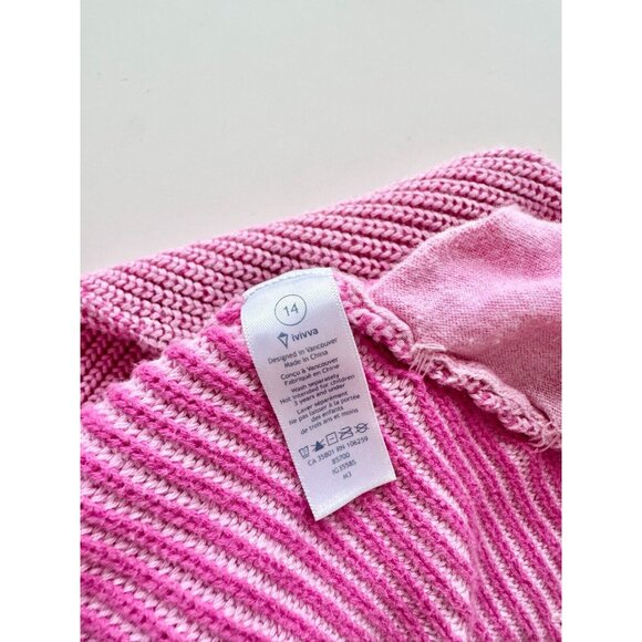 Girls' IVIVVA To The Moon And Back Purple Knit Hooded Cardigan Sweater, Size 14 - Picture 10 of 11